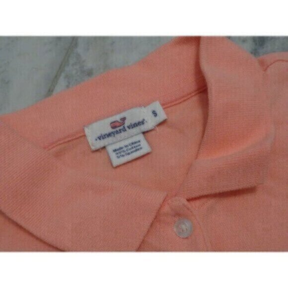 NEW Vineyard Vines women's small peach Solid Pique Polo shirt MSRP $85 - Picture 3 of 4